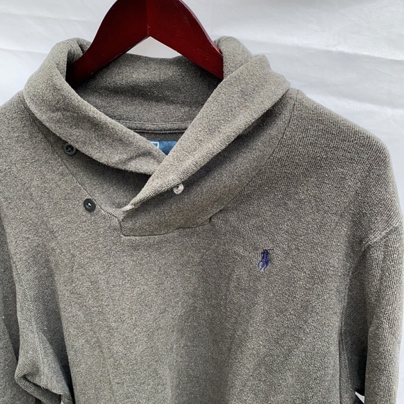 Charcoal gray Men's polo sweater - Picture 2 of 7